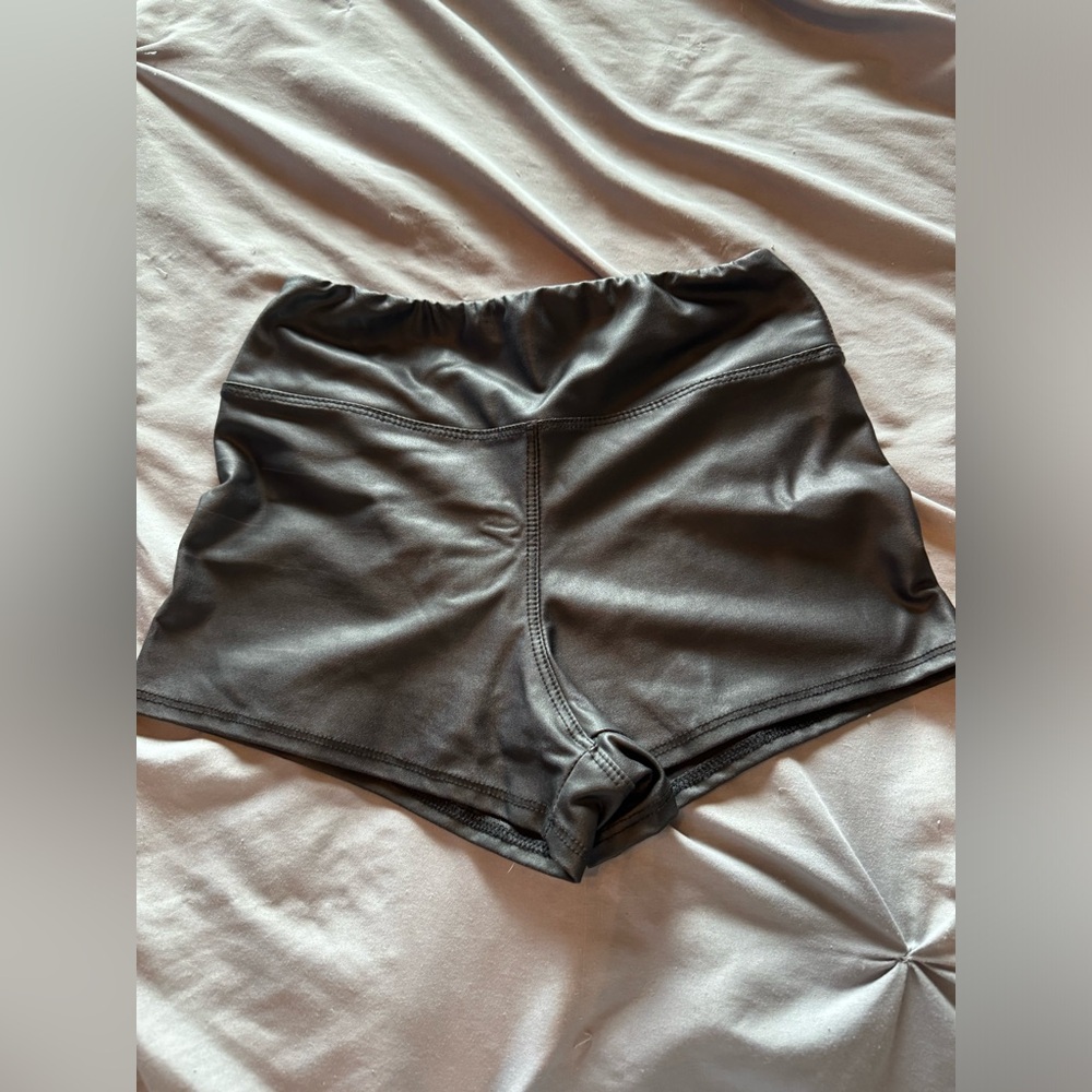 black pleather spandex